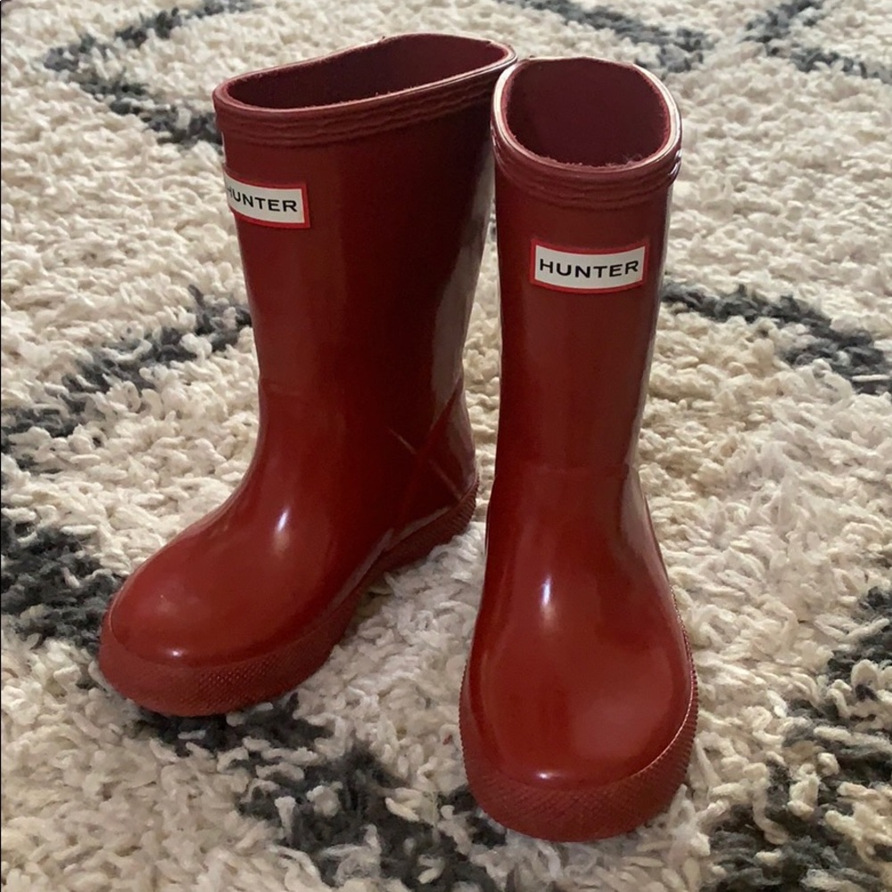 Red rain boots